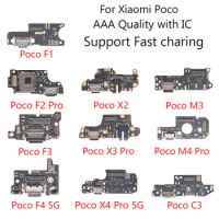 New USB Charger Charging Port For Xiaomi Poco F1 F2 Pro M3 F3 F4 X2 X3 X4 Pro NFC Dock Connector Microphone Board Flex Cable