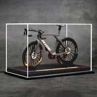 全城熱賣 - 公路騎行自行車合金模型單車車模收藏擺件創意手辦送朋友騎友禮物黑色-1:8公路自行車+燈光透明盒