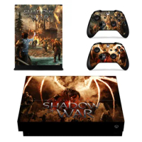 Shadow of War Skin Sticker Decal For Microsoft Xbox One X Console and 2 Controllers For Xbox One X Skin Sticker