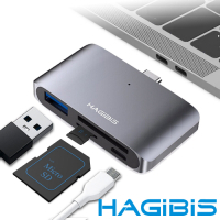 HAGiBiS 通用Type-C轉USB/TF/SD卡雙模式輸出OTG讀卡機