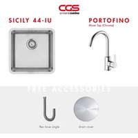 CGS Sicily 44-IU Kitchen Sink + CGS Portofino Mixer Taps