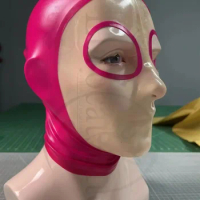 Latex Fetish Hood Full latex hood eyes closed mouth closed back zip Rubber mask 0.4 0.6 0.8 1.0 thickness can be selected