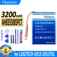 3200mAh YKaiserin Battery AHB355085PCT for LOGITECH G913 G913TKL mechanical keyboard Bateria
