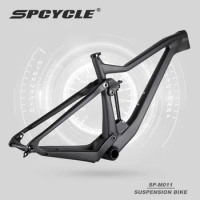 Spcyel 29 Carbon Full Suspension Mountain Bike Frame Travel 100mm 148x12mm Boost 29er Dual Suspension Carbon MTB Frame