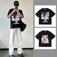 Kaos T-shirt Anak Gen_z Skena I AM MY OWN MuSE bahan Katun combed 30s hitam