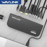 Wavlink Displaylink USB 3.0 Docking Station Dual 2K Video Display Monitor RJ45 Gigabit Ethernet 2048×1152 DVI/HDMI/VGA M1 M2