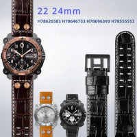 Watch Accessories 22 24mm Bracelet for Hamilton H78646733 H78626583 Genuine Leather Strap Original Quality Waterproof Belt