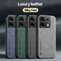 Luxury Leather Case for Xiaomi Redmi Note 13 Pro 5G Magnetic Car Holder Phone Shell for Redmi Note 13 Pro Cover POCO X6 Fundas