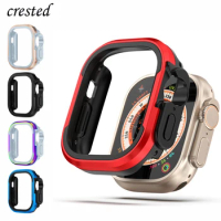 Metal Case For Apple Watch Ultra 49mm Accessories Protector TPU Bumper Tempered iwatch series 8 7 6 se 45mm 41mm 44mm 40mm cover
