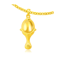 【金緻品】黃金墜子 圓滿如鏡 0.87錢(9999純金墜飾 婚慶九寶 結婚送禮 禮品 送精緻皮繩項鍊)