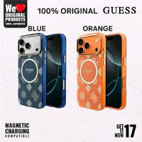 Casing For iPhone 17 pro , 17 pro max - GUESS IML Peony Dot MagSafe Case - Original Casing For iPhon
