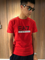 美國百分百【全新真品】Emporio Armani EA7 圓領 短袖 T恤 logo T-shirt 紅色 J062