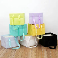 Large Paper Bags For 6/8/10/12 inch Cake Box Packaging Birthday Home Party Decoration Colorful Gift Bag With Handle