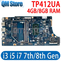 TP412UA Notebook Mainboard For ASUS Vivobook Flip 14 TP412UAF TP412U Laptop Motherboard 5405U I3 I5 I7 CPU 4GB/8GB RAM