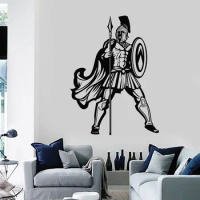 Spartan ancient Greek warrior shield spear vinyl wall decal home living room bedroom art decoration sticker mural GXL1