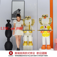 【咨詢客服驚喜多多】創意網紅公仔kaws托盤擺件大型落地暴力熊客廳輕奢高檔迎賓裝飾品