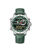 นาฬิกาข้อมือผู้ชาย รุ่น NF9208 A สายหนัง 45 มม. สีเขียว