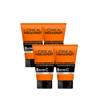 【LOREAL Paris 巴黎萊雅】8效勁能男仕深層洗面乳100ml 超值四入組