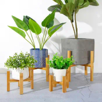 Wooden Plant Stand Flower Pot Base Holder Stool For Home Garden Indoor Outdoor Flower Plant Display Free Standing Bonsai Holder
