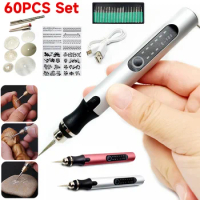 Electric Engraving Pen Rechargeable Engraver Drill Machine for Jewelry Glass Woodworking Mini Grinder Cordless Rotary Tool