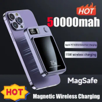 Magnetic Wireless Charger, 50000mAh, Power Bank, Fast Charging for iPhone 14,13,12,11,Samsung,Huawei,Xiaomi, Mini Powerbank, New