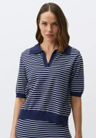 Jimmy Key Jimmy Key Navy Blue Polo Collar Striped Sweater T Shirt