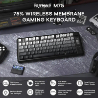 คีย์บอร์ดเกมมิ่งไร้สาย, FreeWolf, ATTACK SHARK,M75, พร้อมปุ่มและจอแสดงผล OLED, เทคโนโลยีบลูทูธ / 2.4