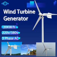 20kw Horizontal Wind Turbine Generator 220V 380v 20000w Free Energy Magnetic Dynamo Strong Power 220v Inverter Output For Home