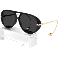 2026 Luxury Trendy!Womenโs 70s Retro Oversized Aviator Sunglasses| Big Shield Frame + Built-in Earri