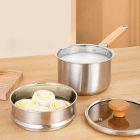 316 Milk Pot Japanese Stainless Steel Baby Food Supplement Pot With Steaming Grid Breakfast Boiling Pot Double Boiler Saucepan