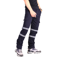 【YT shop】夜間反光安全工作褲 反光條 耐磨彈力透氣休閒長褲(反光工作褲)