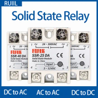 10A SSR 25A Solid State Relay 40A Output 3-32VDC 24-480VAC 220V Single Phase DCTOACRelay SSR HeatSink SSR 40DA Solid State Relay