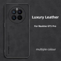 Case For Realme GT5 Pro Luxurious Leather Matte Skin Friendly Back Cover For Realme GT 5 5Pro Funda Anti-Slip Bumper Shell