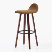 Hot Bar Chair Backrest Wrought Iron Bar Chair Home Bar Stool Modern Minimalist Bar Stool Solid Wood Nordic High Stool
