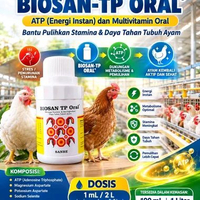 BIOSAN TP ORAL 100 ml SANBE - ATP (ENERGI INSTAN) & MULTIVITAMIN UNTUK AYAM BEBEK UNGGAS