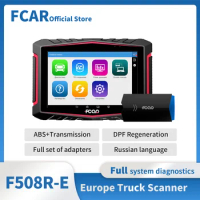 Fcar F508R-E Diagnostic Tool ABS ECU DPF Reset Professional Heavy Duty OBD2 Scanner For 24V European Truck Russian Version