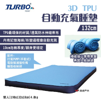 TURBO TENT 3D TPU自動充氣床墊 132cm 10cm泡棉 附收納袋 露營 悠遊戶外