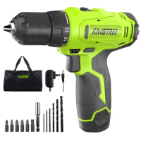 Kingtree 12V Electric Drill Rechargeable Lithium Battery Two Speed Cordless Screwdrivers Parafusadeira Power Tools
