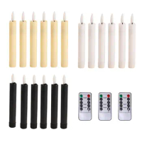 6x LED Candles 3D Wick Flameless Candles Candles with Remote Window Candles Light for Bedroom Party Holiday Wedding