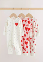 NEXT Two Way Zip Baby Sleepsuits 3 Pack