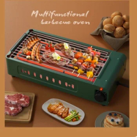 Home Electric Grill Pan Stove Grill Skewer Multi-functional Indoor Electric Grill Pan