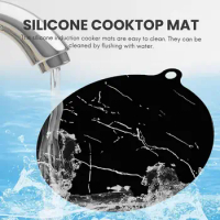 Induction Cooker Mat Hob Mat Reusable Silicone Induction Cooktop Mats Heat-insulated Kitchen Protectors for Cookware Round