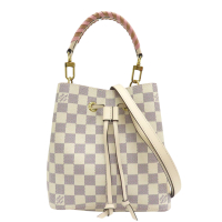 【二手名牌BRAND OFF】LOUIS VUITTON LV 路易威登 白色 粉色 棋盤格 皮革 Neo Noe BB 兩用包 水桶包 N45292
