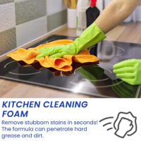 Powerful Foaming Cleaner Multifunctional Kitchen Foam Cleaner with Sponge Wipe Cloth for Countertop Sink Cookware Heavy Oil