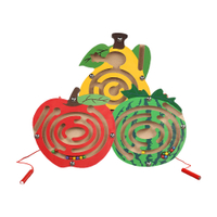 colorland【4入】木製滾球迷宮玩具 益智學習玩具 木製磁吸式運球迷宮