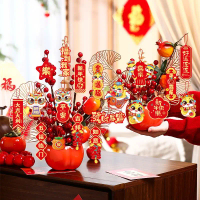 New Year Artificial Flower Ornament Persimmon Fortune Bucket Fake Flower Festive Decoration for New 