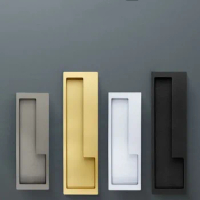Hidden Door Handles Black/Gold/Silver/Gery Door Handle Interior Door Pulls Wardrobe Handle Kitchen Drawer Pulls Hardware