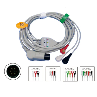 ใช้ได้กับอุปกรณ์ MINDRAY MEC1000/2000 และ PM7000/8000/9000 สาย ECG สำหรับเครื่องเฝ้าระวังผู้ป่วย สาย