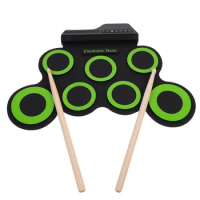 1 Set of Compact Drum Set Portable USB Electronic Drum Hand Roll Drum for Kids