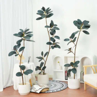 Large Fake Plants Artificial Ficus Tree Potted Fake Magnolia Tree Tall Green Plant Bonsai for Home Room Office Wedding Decor